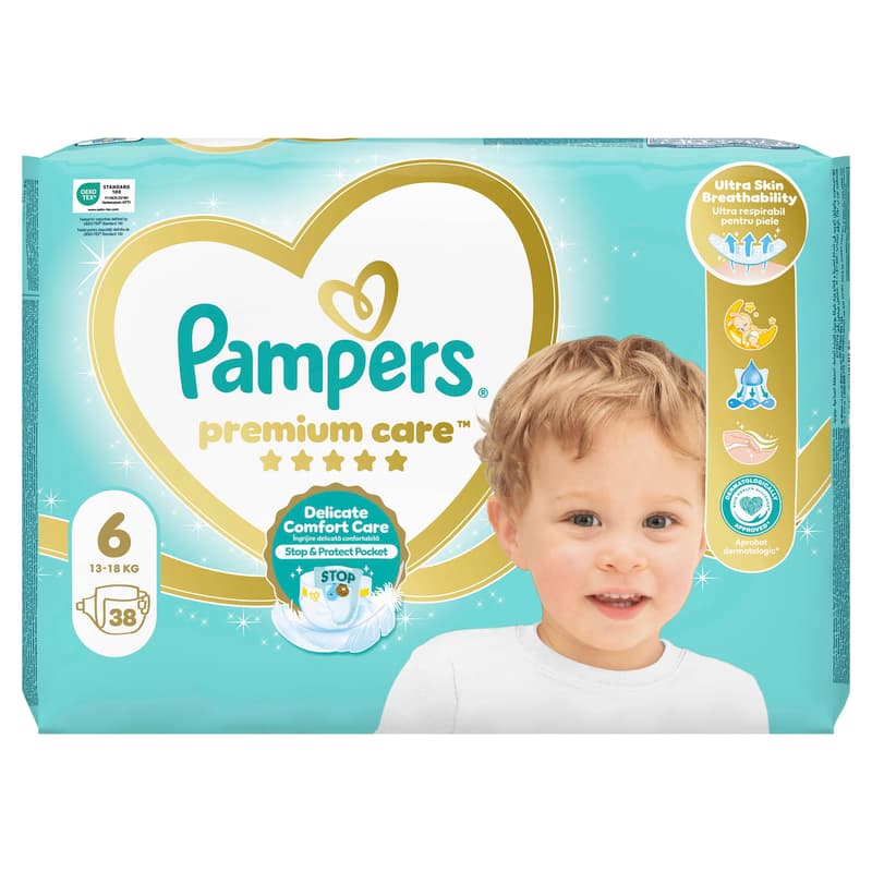 Pampers Premium Care jednorázové plenky 6 (13–18 kg)