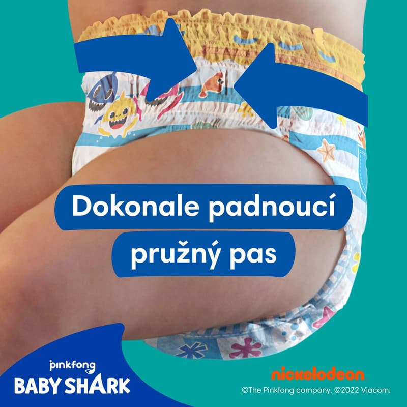 Pampers Splashers Baby Shark plenkové kalhotky do vody 3–4 (6–11 kg)