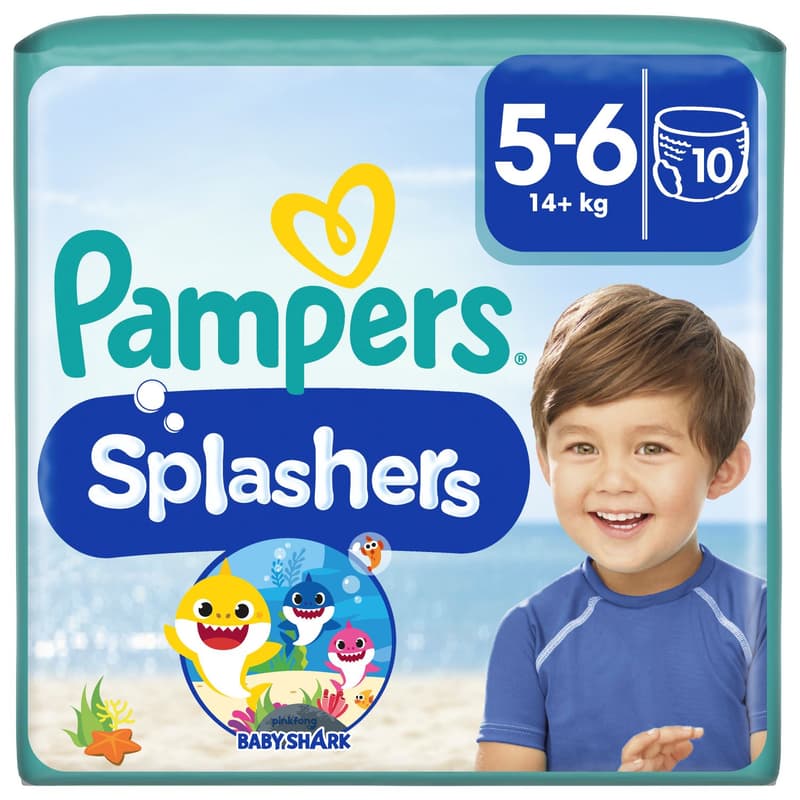 Pampers Splashers Baby Shark plenkové kalhotky do vody 5–6 (12–17 kg)