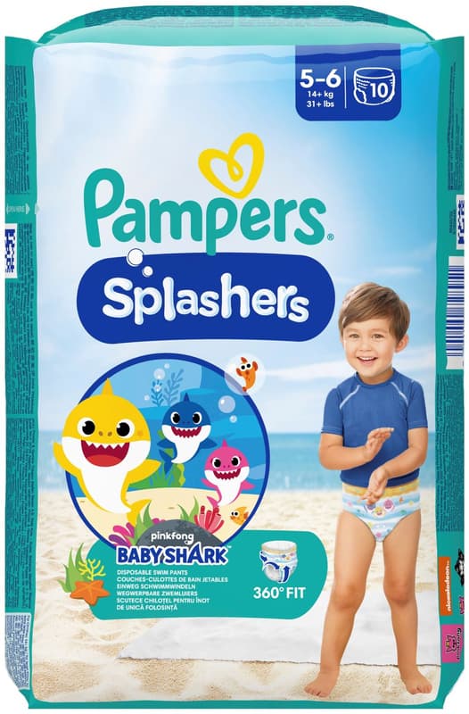 Pampers Splashers Baby Shark plenkové kalhotky do vody 5–6 (12–17 kg)