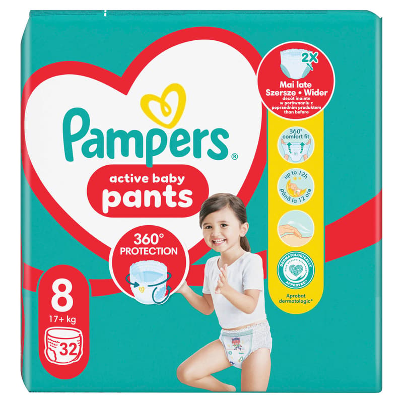 Pampers Active baby plenkové kalhotky 8 (17+ kg)