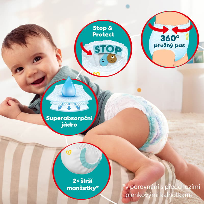 Pampers Active baby plenkové kalhotky 8 (17+ kg)