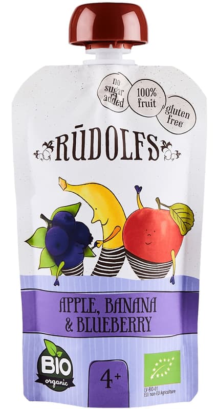 Rudolfs BIO pouch Apple, banana, blueberry