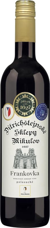 Ditrichštejnské sklepy Mikulov Frankovka Moravské zemské víno