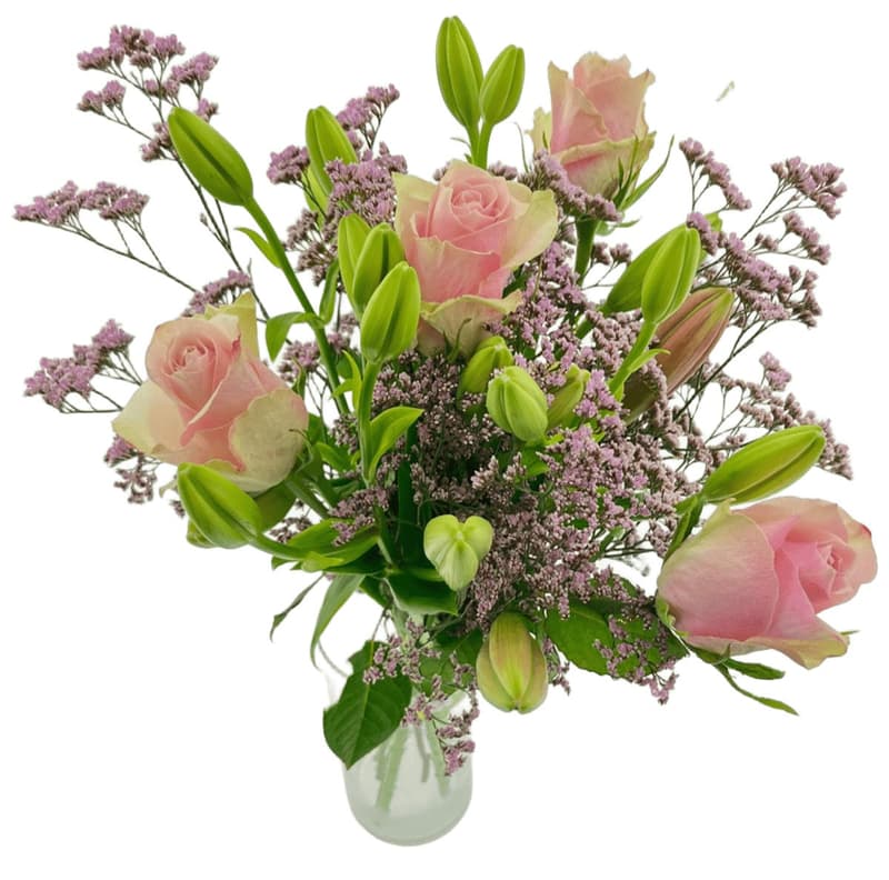 Bouquet with lilies and roses 