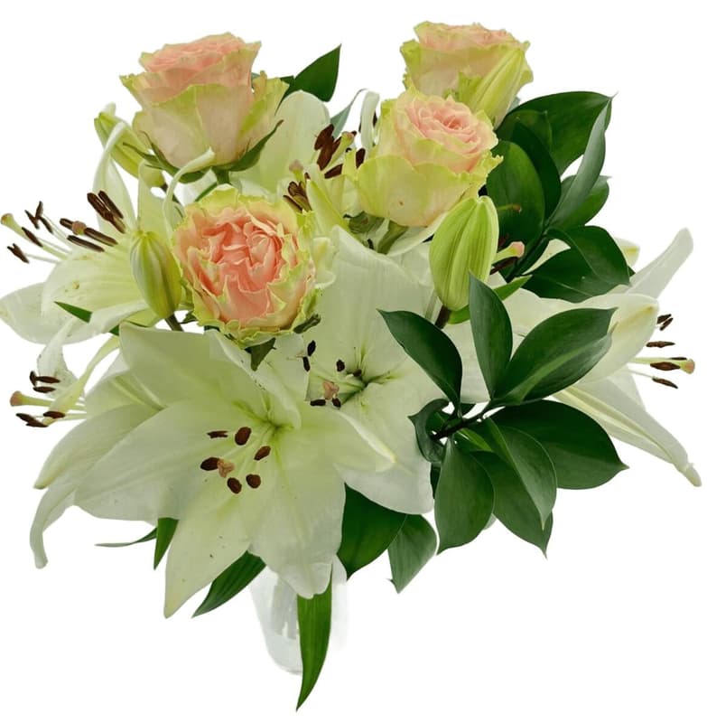 Bouquet with lilies and roses 