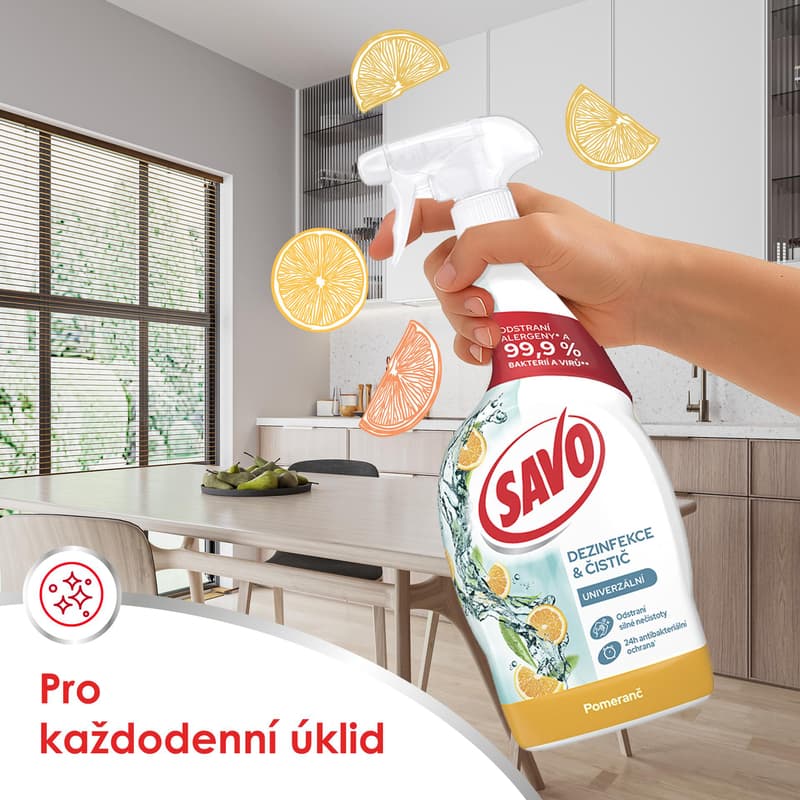Savo Dezinfekční univerzální čisticí sprej pomeranč