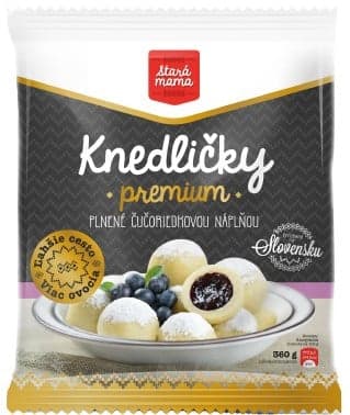 Stará mama Premium cottage cheese dumplings filled with blueberry filling (frozen)