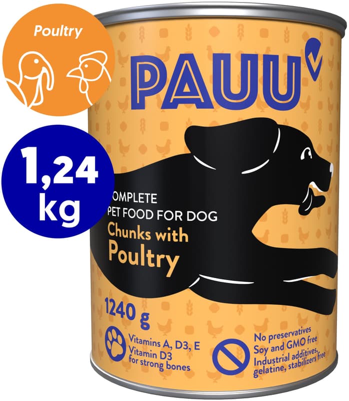 Pauu Bites with poultry in sauce for dogs