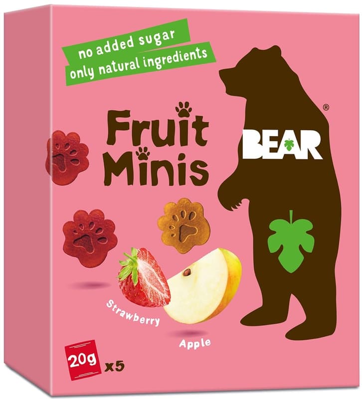 Bear Minis fruit strawberry and apple (5×20 g)