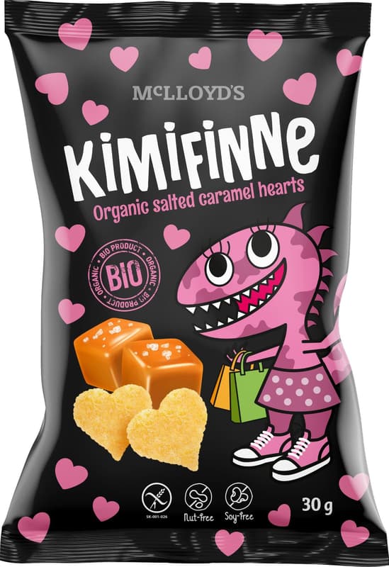 McLloyd's Kimifinne BIO Hearts with salted caramel flavor
