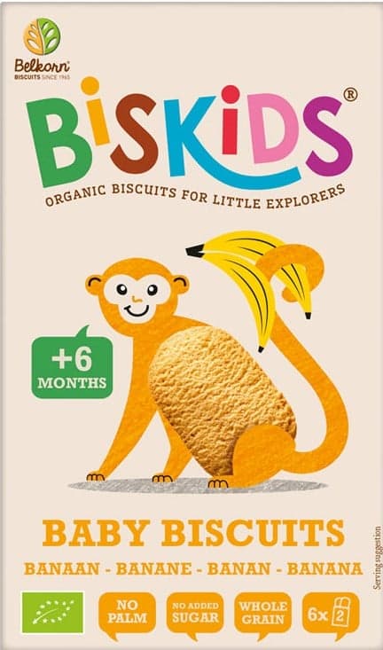 BISkids ORGANIC baby wholemeal biscuits with banana without added sugar