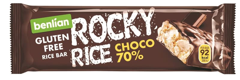 Benlian Rice bar with chocolate coating with 70% cocoa gluten-free