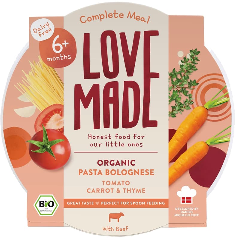 LoveMade BIO Těstoviny bolognese pro děti od 6. měsíce