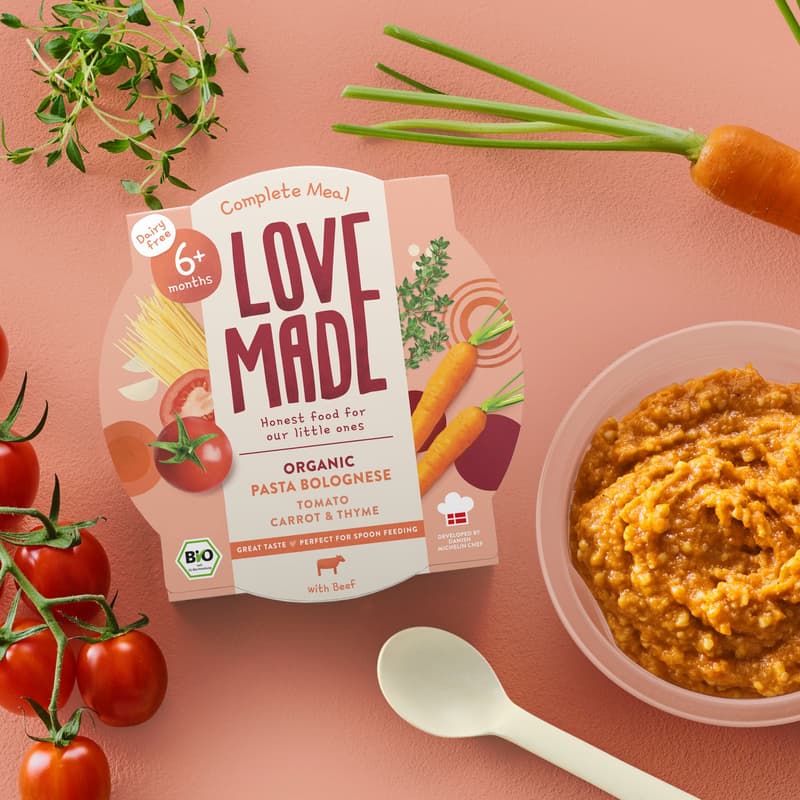 LoveMade BIO Těstoviny bolognese pro děti od 6. měsíce