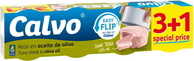 Calvo Tuňák v olivovém oleji 3+1