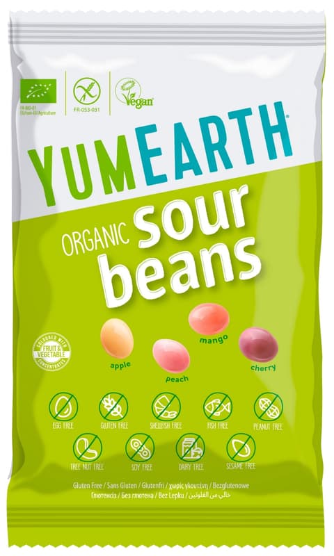 YumEarth BIO Kyselé želé bonbony mix příchutí