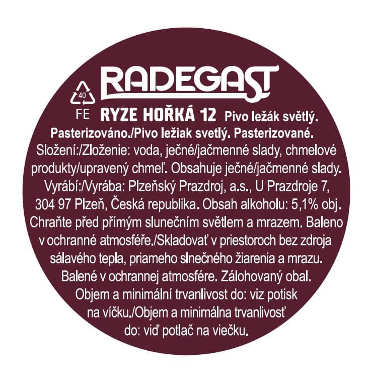 Radegast Ryze Hořká 12 KEG