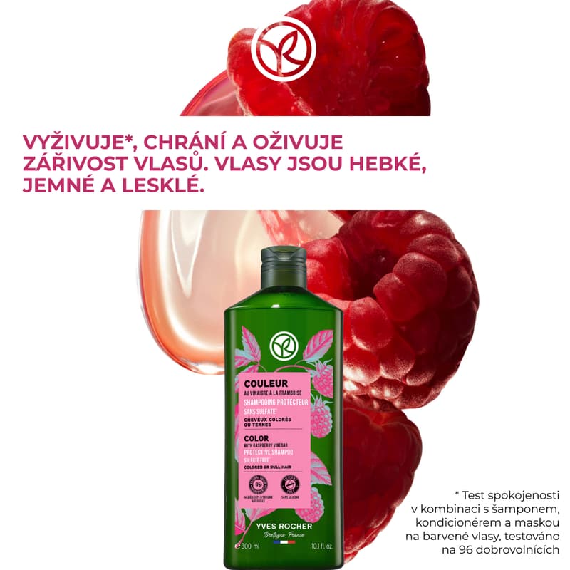 Yves Rocher Color Šampon na barvené vlasy s malinovým octem