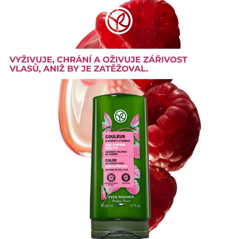 Yves Rocher Color Kondicionér na barvené vlasy s malinovým octem