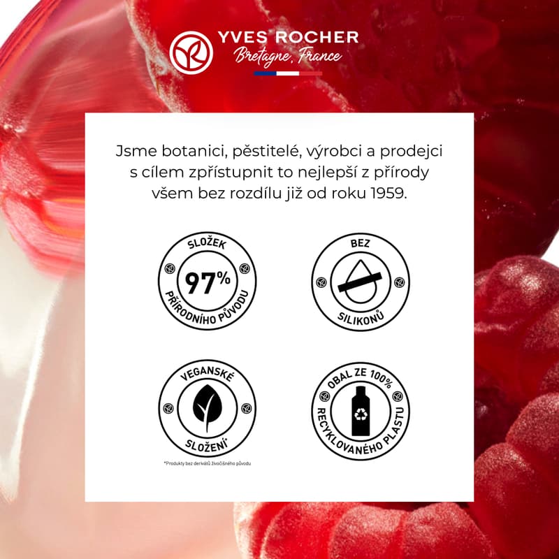 Yves Rocher Color Kondicionér na barvené vlasy s malinovým octem