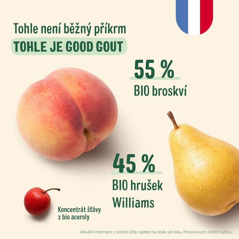 Good Gout BIO Kapsička broskev s hruškou