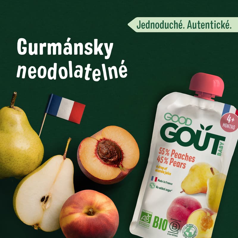 Good Gout BIO Kapsička broskev s hruškou
