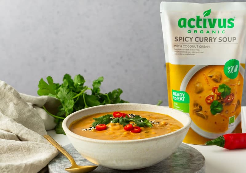 Activus BIO Spicy curry soup with coconut milk and shiitake mushrooms