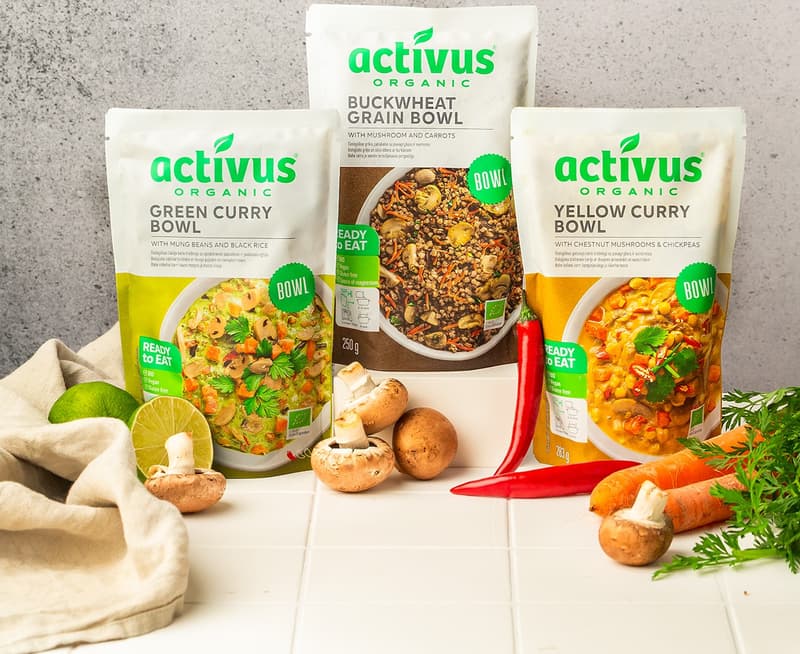 Activus BIO Green curry bowl se zeleným kari kořením, fazolemi mungo a černou rýží
