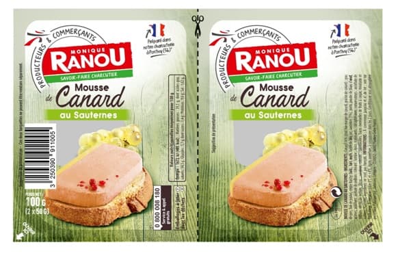 Monique Ranou Duck mousse with Sauternes wine 2×50 g