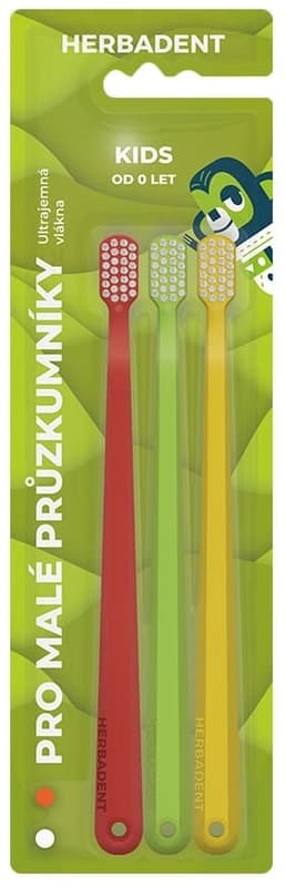 Herbadent Kids toothbrush ultrafine fibers mix colors