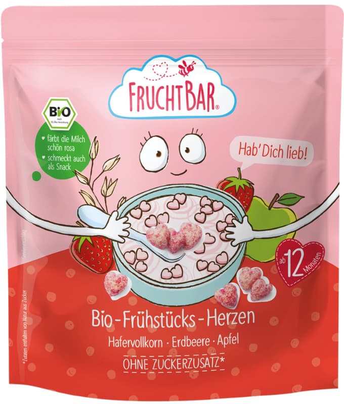 FruchtBar BIO Heart cereal with strawberries and apple