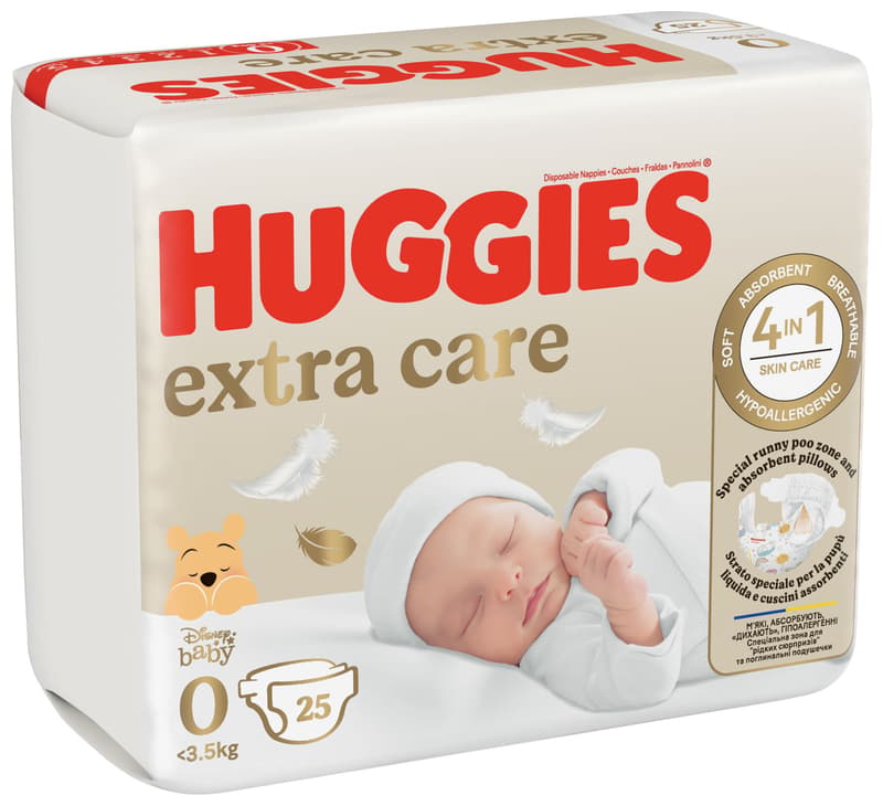 Huggies® Extra Care jednorázové plenky 0 (do 3 kg)