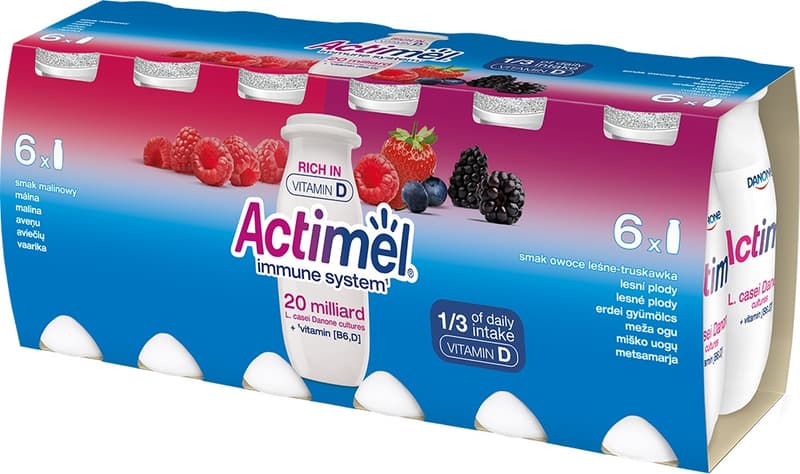 Actimel Probiotický nápoj malina a lesní ovoce 12×100 g