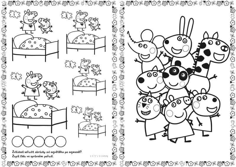 Disney Coloring pages A4 with stickers Peppa Pig 