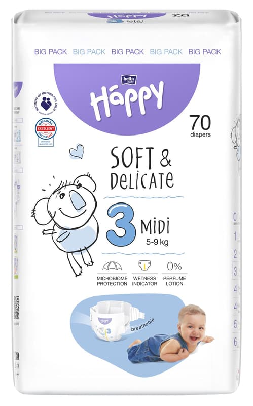 Bella Baby Happy Midi Disposable Diapers 5-9kg (Size 3)