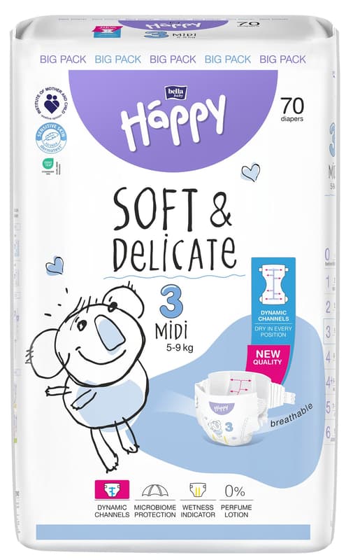 Bella Baby Happy Midi Disposable Diapers 5-9kg (Size 3)