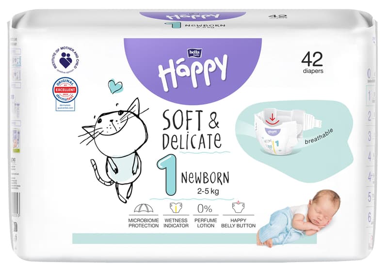 Bella Baby Happy Disposable baby diapers mini 2-5 kg (size 1)