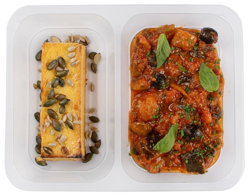 Cibule Bistro #vegetable Caponata, baked polenta