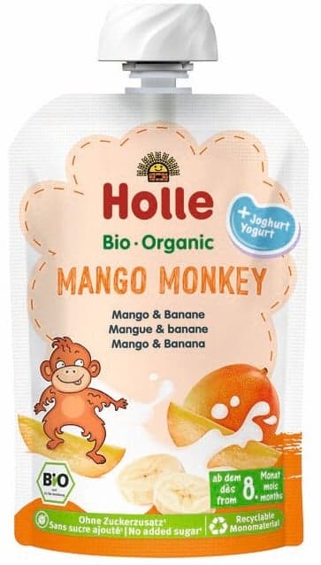 Holle BIO Fruit pouch with Mango Monkey yogurt