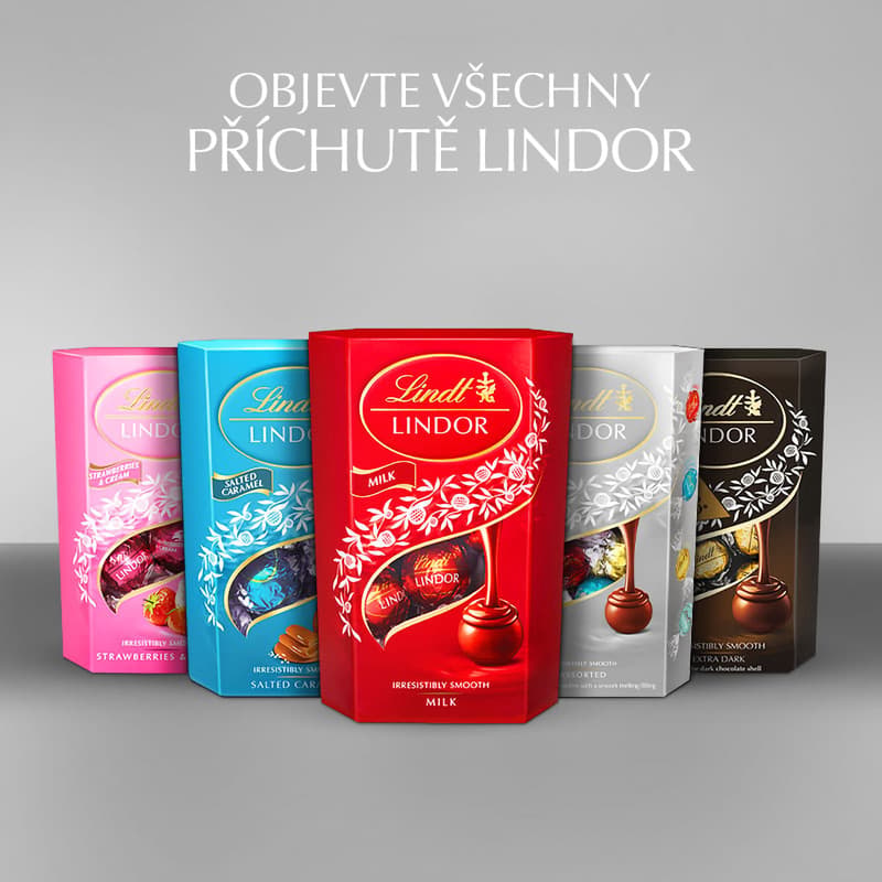 Lindt Bonboniéra LINDOR Limitovaná edice maxibalení čokoládových pralinek stříbrný mix