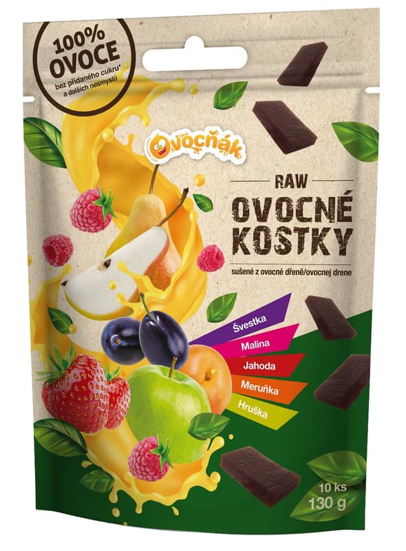 Ovocňák Raw ovocné kostky mix pěti chutí