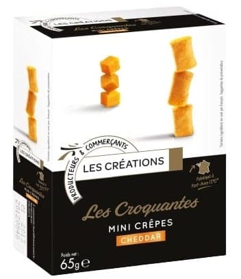 Les Créations Mini palačinky s náplní z práškového sýra Cheddar