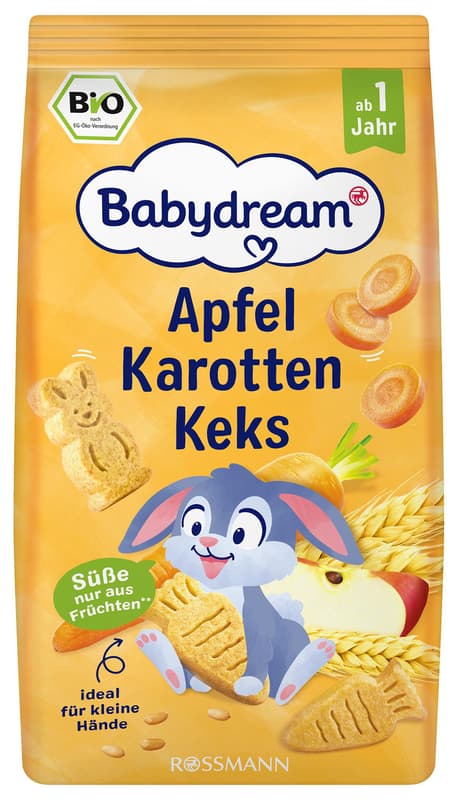 Babydream BIO Sušenky s jablkem a mrkví
