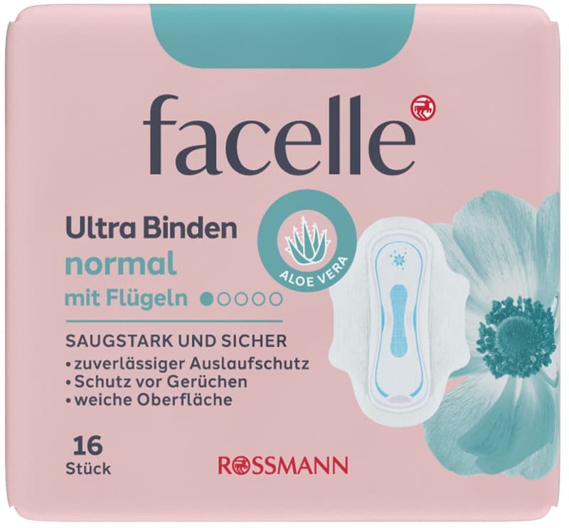 Facelle Ultra women's pads with wings and aloe vera