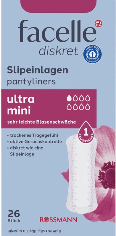 Facelle Ultra Mini discreet incontinence pads