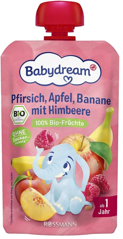Babydream Fruit snack peach, apple, banana and raspberry