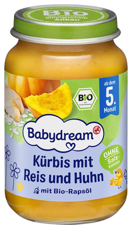 Babydream Pumpkin, rice and chicken side dish