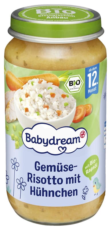 Babydream BIO Appetizer vegetable risotto with chicken