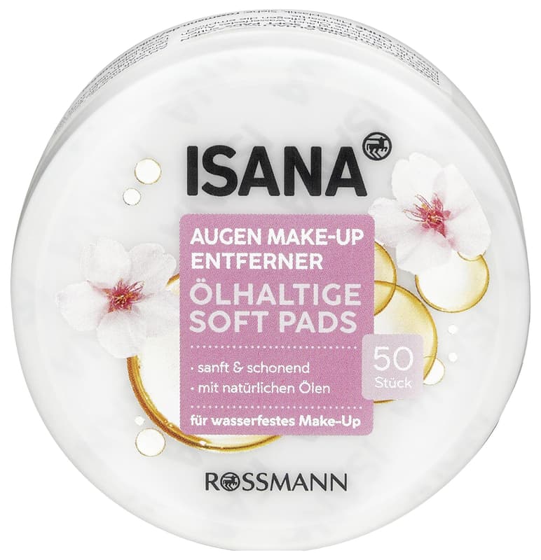 Isana Moist make-up remover pads with oil